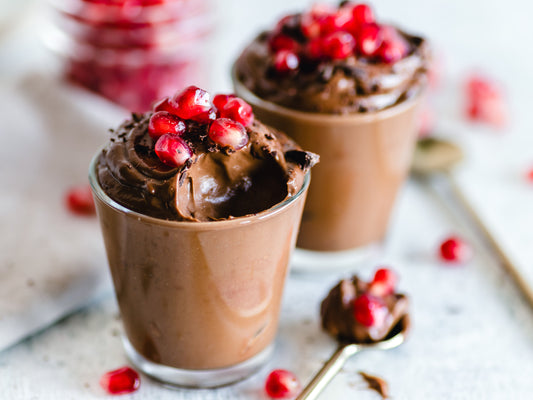 Vegan chocolate protein low calories mousse